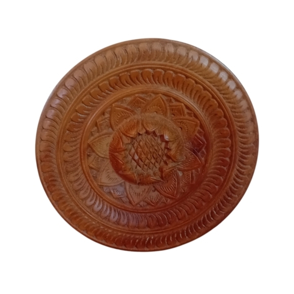 Vintage Wooden Carved Sunflower Plaque‎ Wall Decor Household Decor Retro 8"